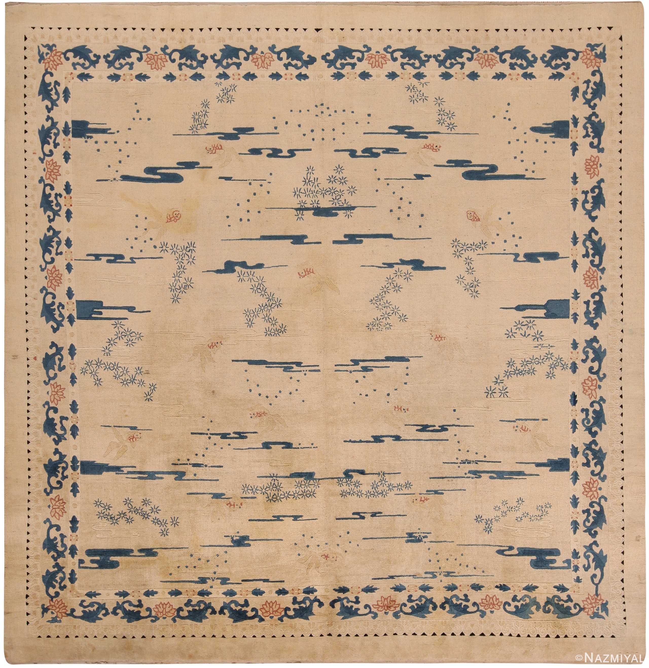 Antique Square Chinese Rug 71495 by Nazmiyal Antique Rugs