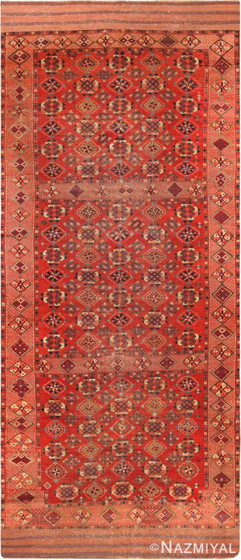 Gallery Size Antique Afghan Bashir Rug 71471 by Nazmiyal Antique Rugs