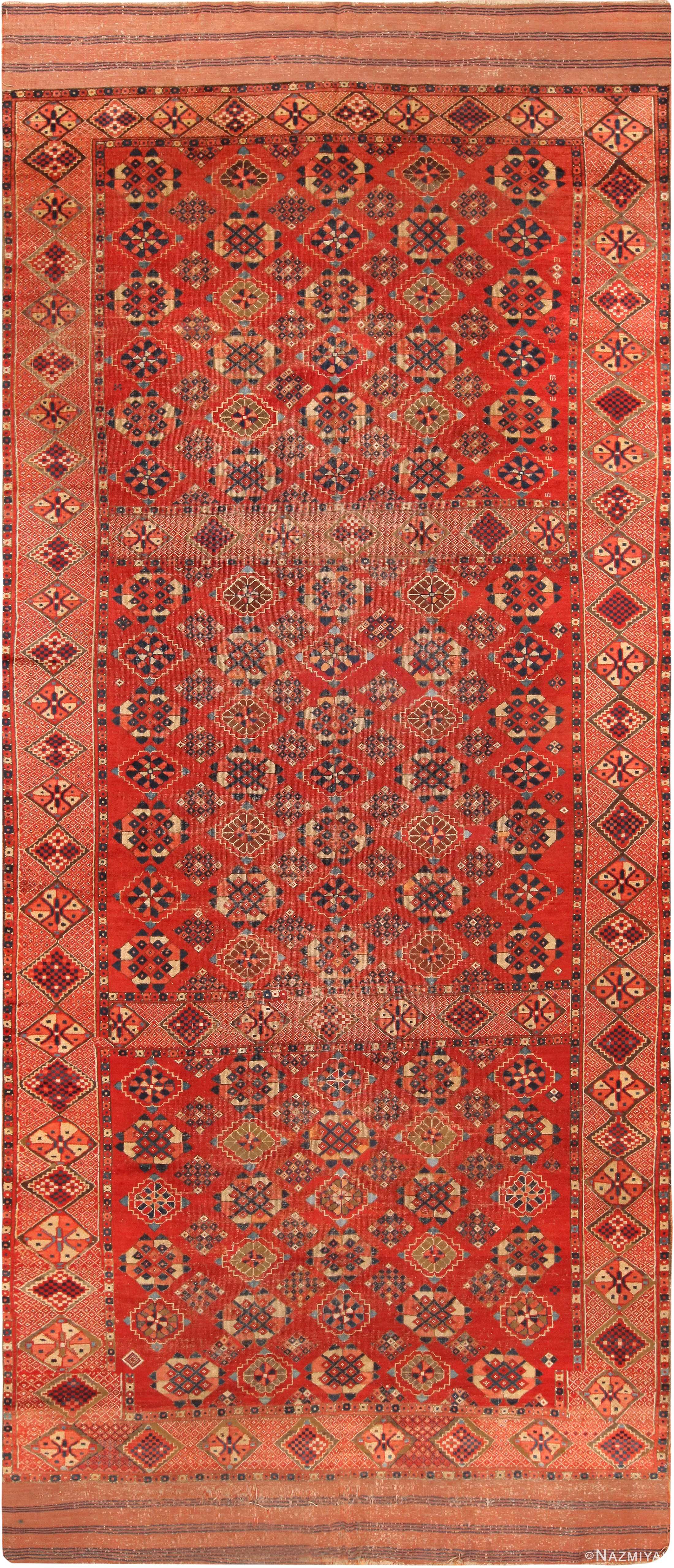 Gallery Size Antique Afghan Bashir Rug 71471 by Nazmiyal Antique Rugs
