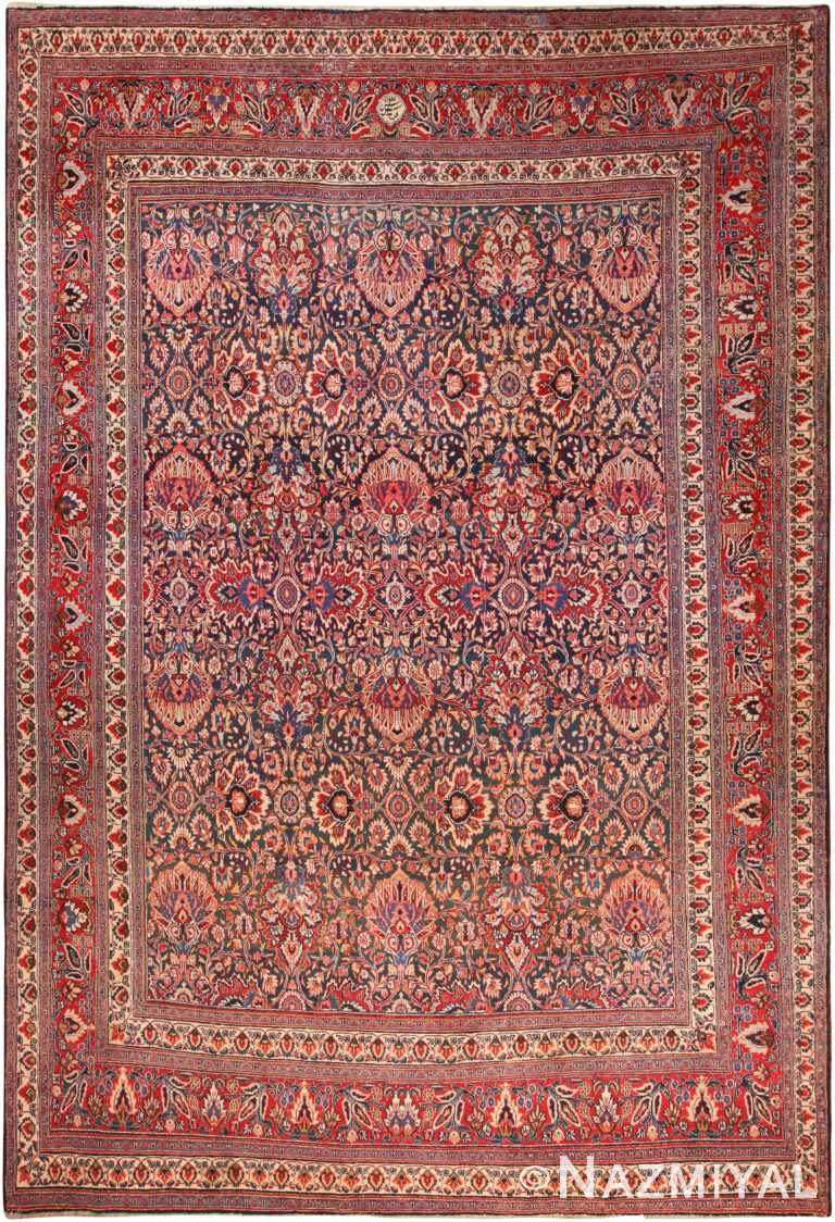 Large Antique Persian Khorassan Rug 71450 by Nazmiyal Antique Rugs