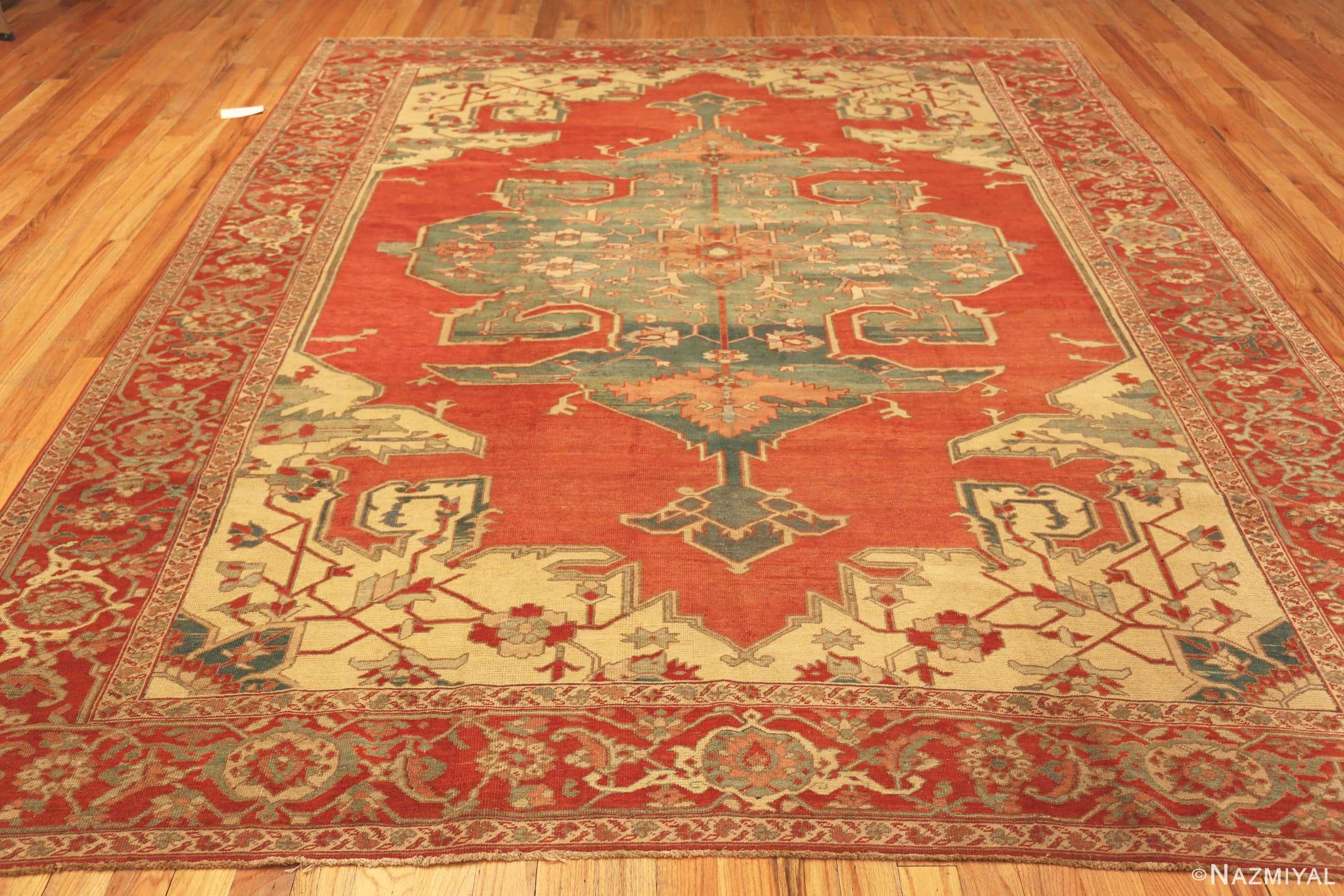 Whole View Of Antique Persian Serapi Rug 71468 by Nazmiyal Antique Rugs