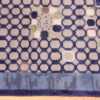 Border Of Shiny Blue Silk And Wool Modern Swedish Style Geometric Rug 60903 by Nazmiyal Antique Rugs