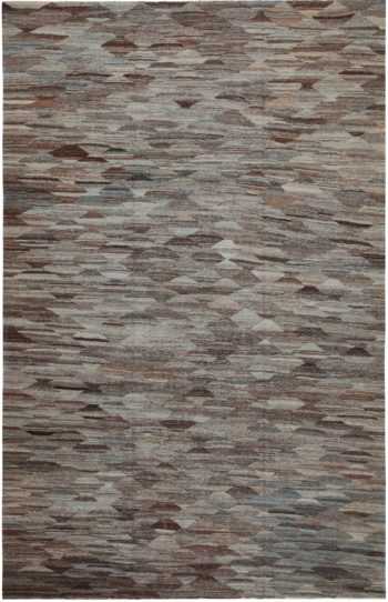 Brown Tones Modern Flat Weave Rug 60498 by Nazmiyal Antique Rugs