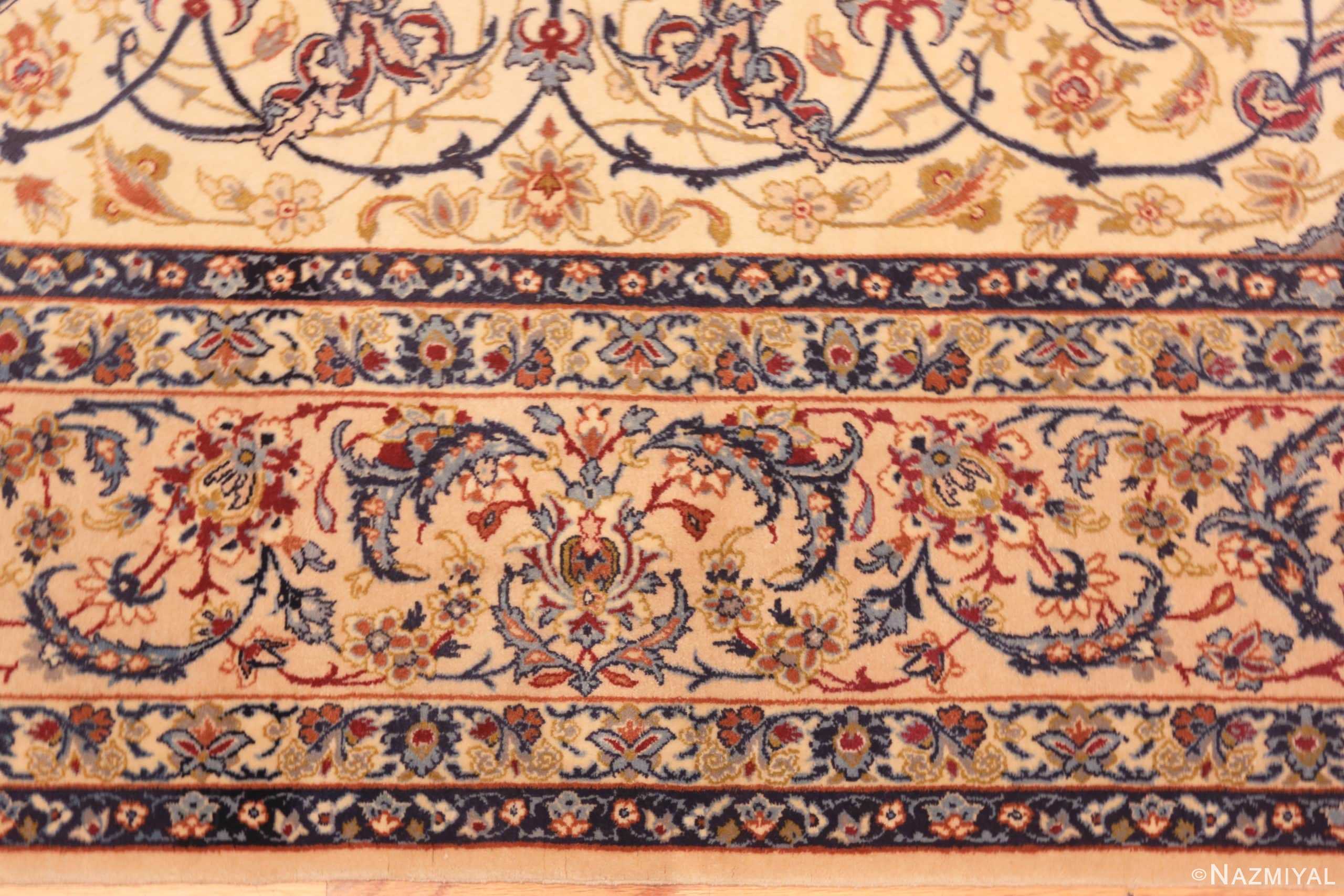 Border Of Magnificent Vintage Persian Floral Isfahan Rug 71203 by Nazmiyal Antique Rugs
