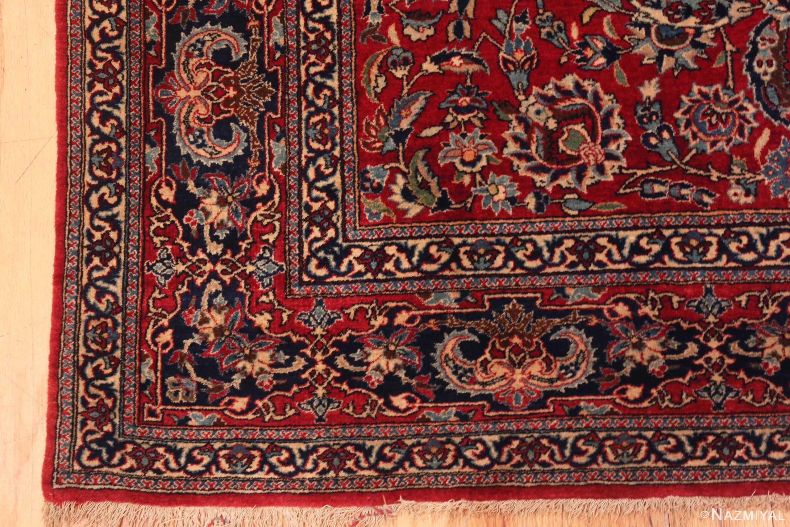 Corner Of Striking Antique Persian Isfahan Rug 71119 by Nazmiyal Antique Rugs