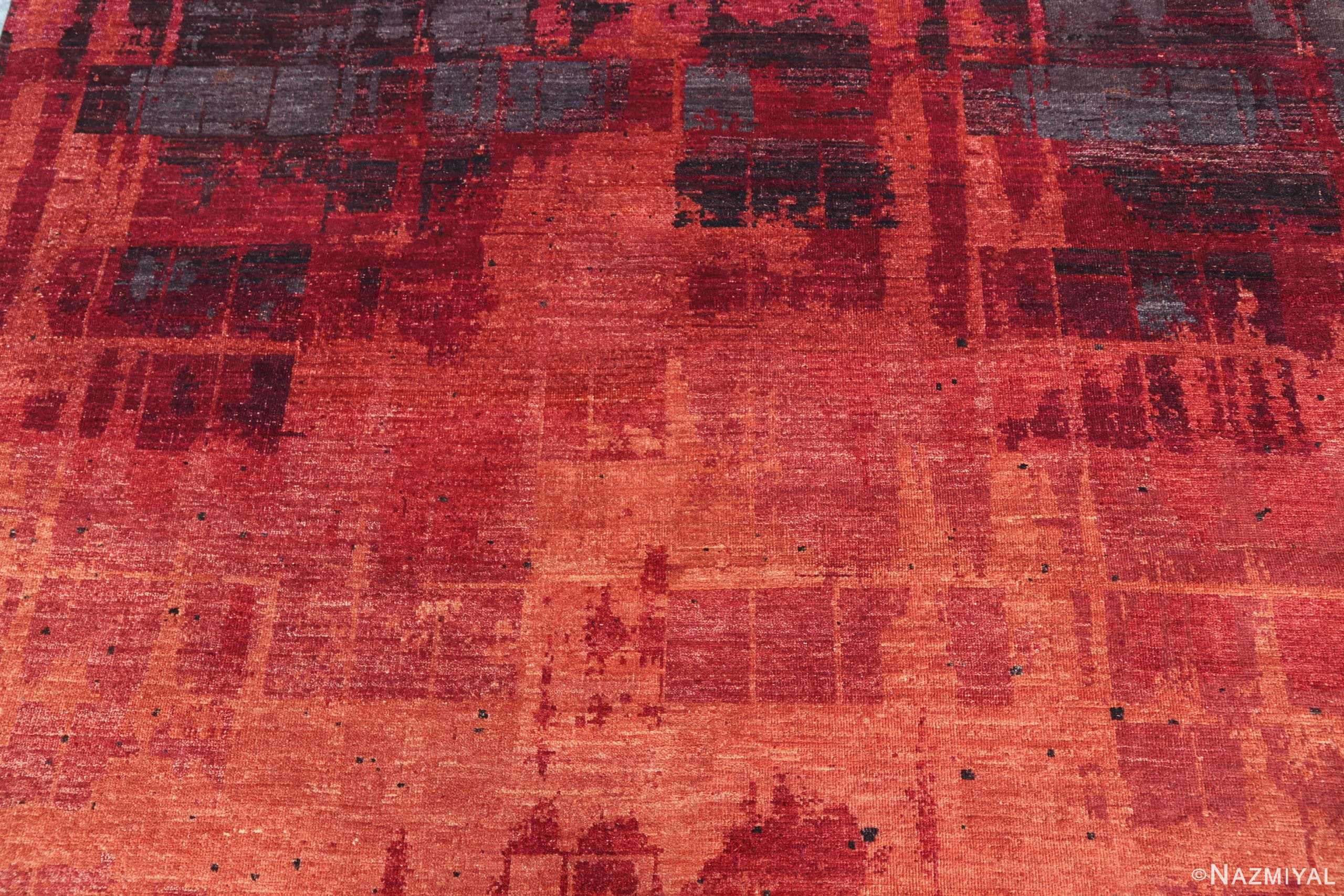 Detail Of Abstract Modern Transitional Rug 61024 by Nazmiyal Antique Rugs