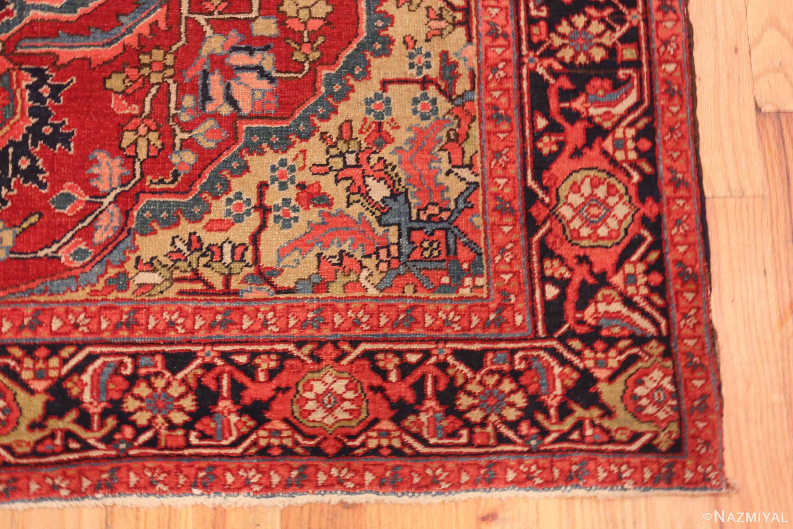 Detail Of Marvelous Antique Persian Heriz Rug 71141 by Nazmiyal Antique Rugs