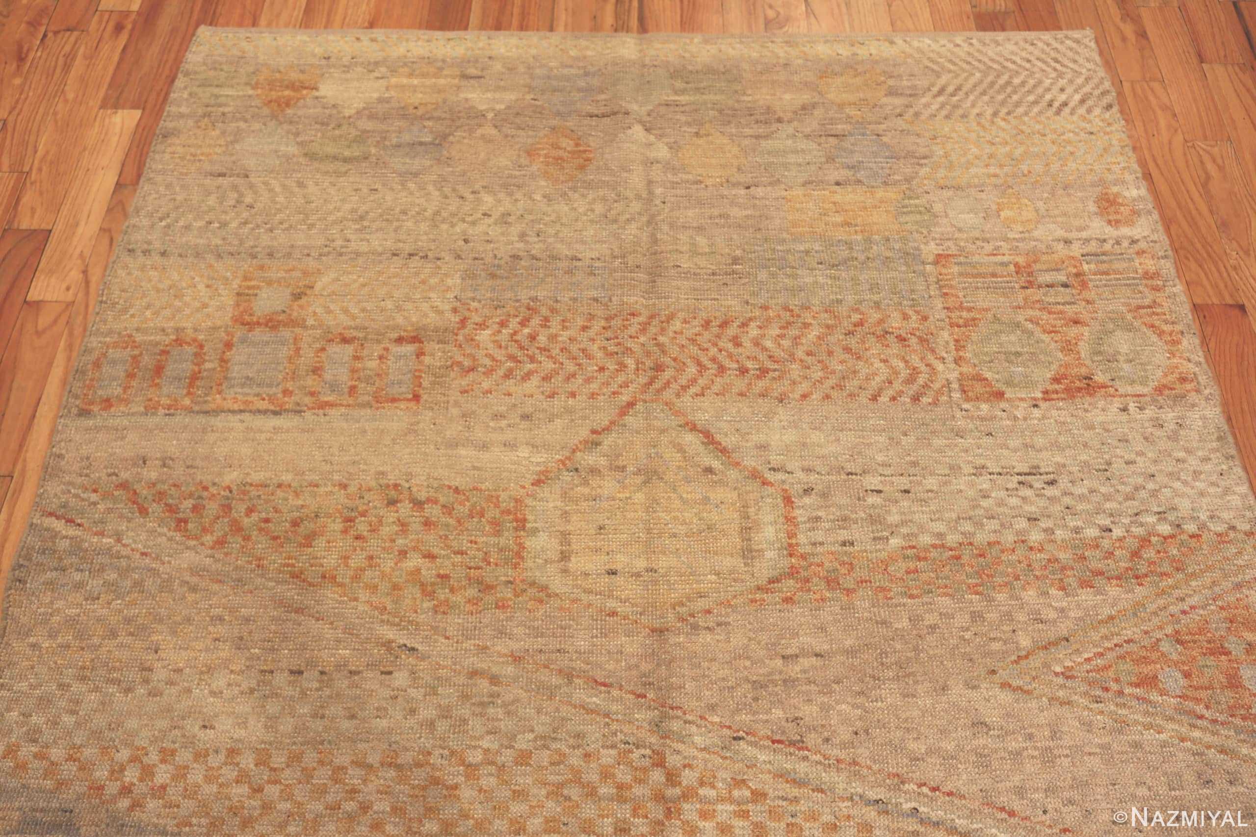 Detail Of Rust Tones Modern Moroccan Rug 61005 by Nazmiyal Antique Rugs