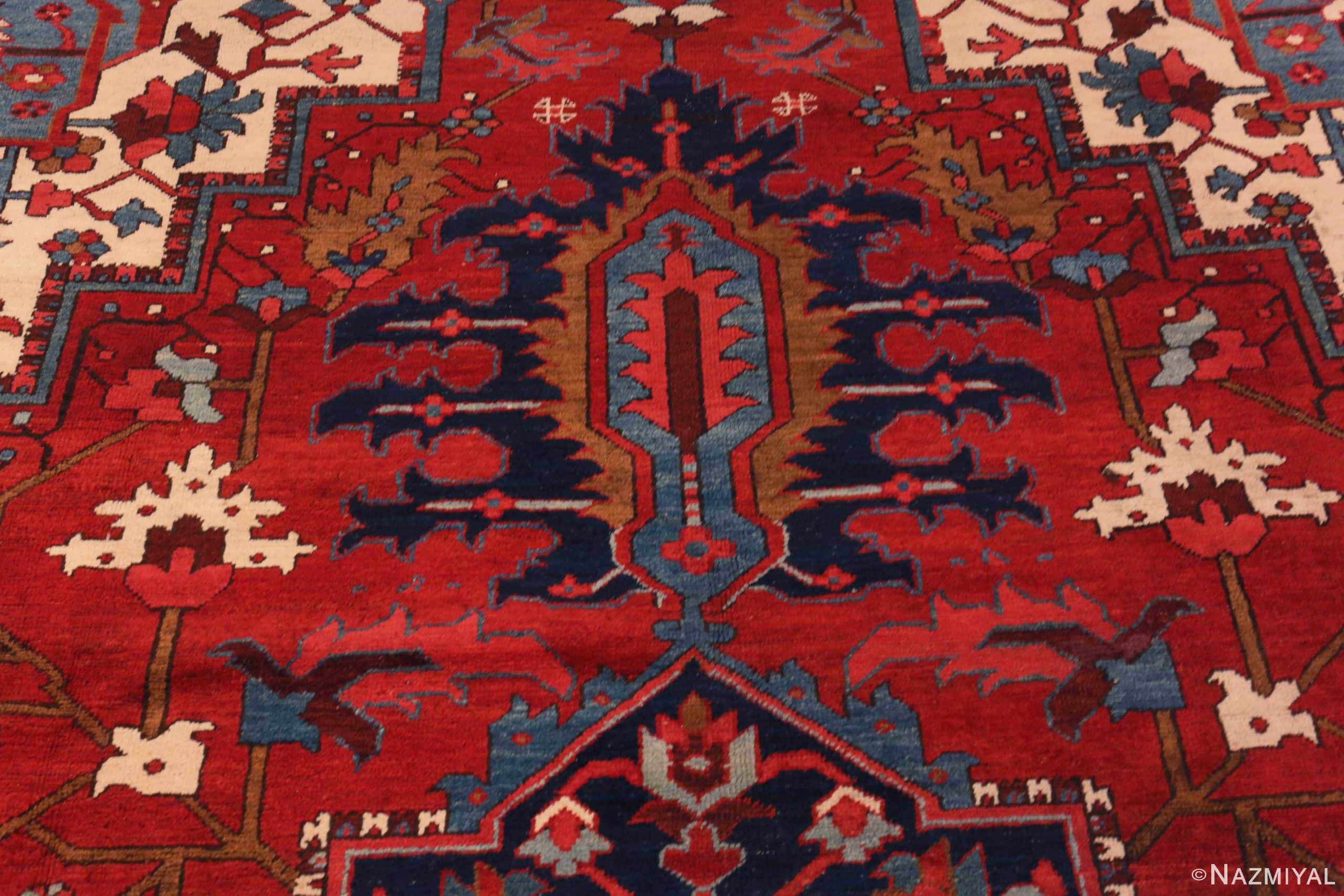 Detailed Of Vibrant Large Antique Persian Heriz Area Rug 71128 by Nazmiyal Antique Rugs
