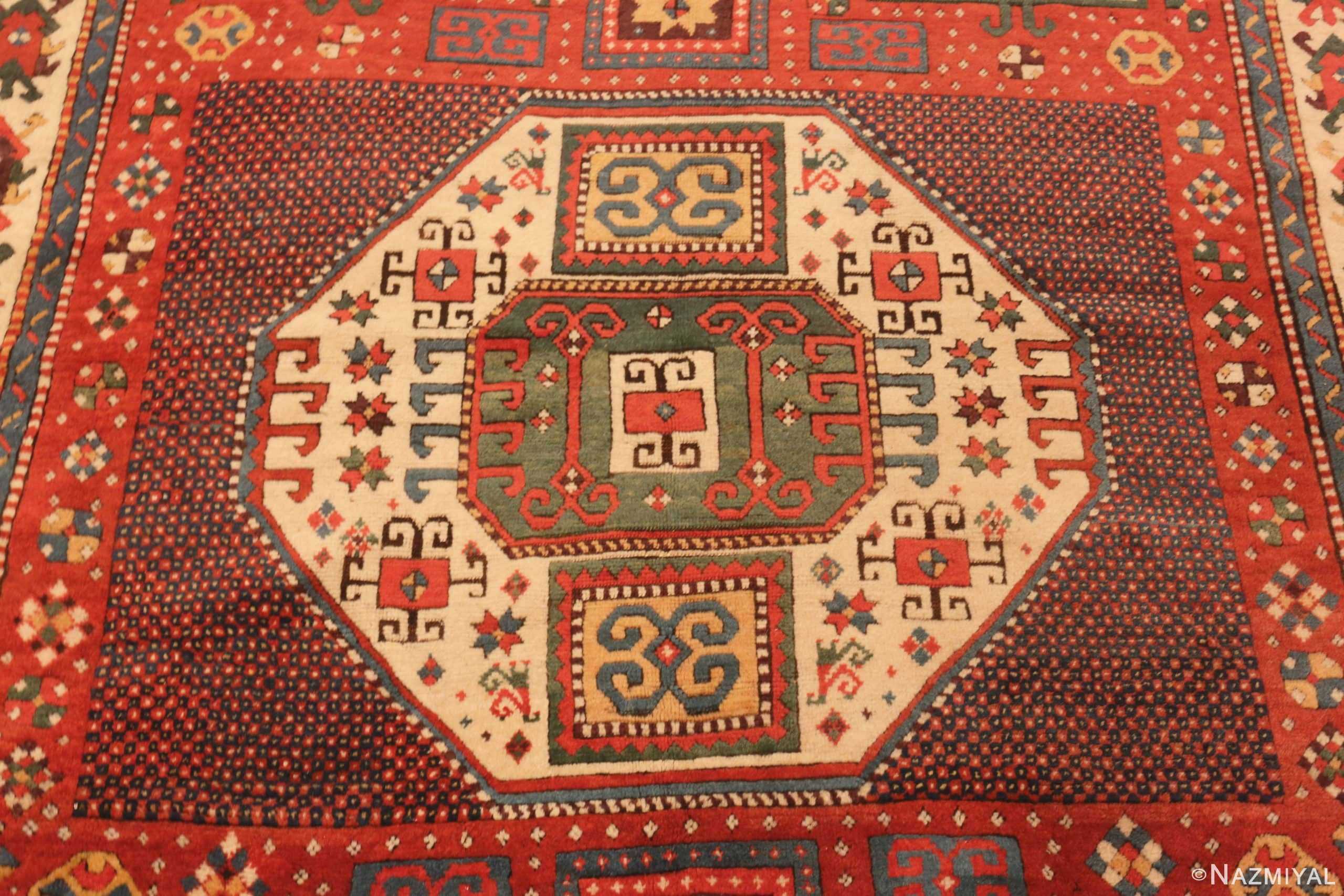 Details Of Antique Tribal Caucasian Karachopf Kazak Area Rug 71242 by Nazmiyal Antique Rugs