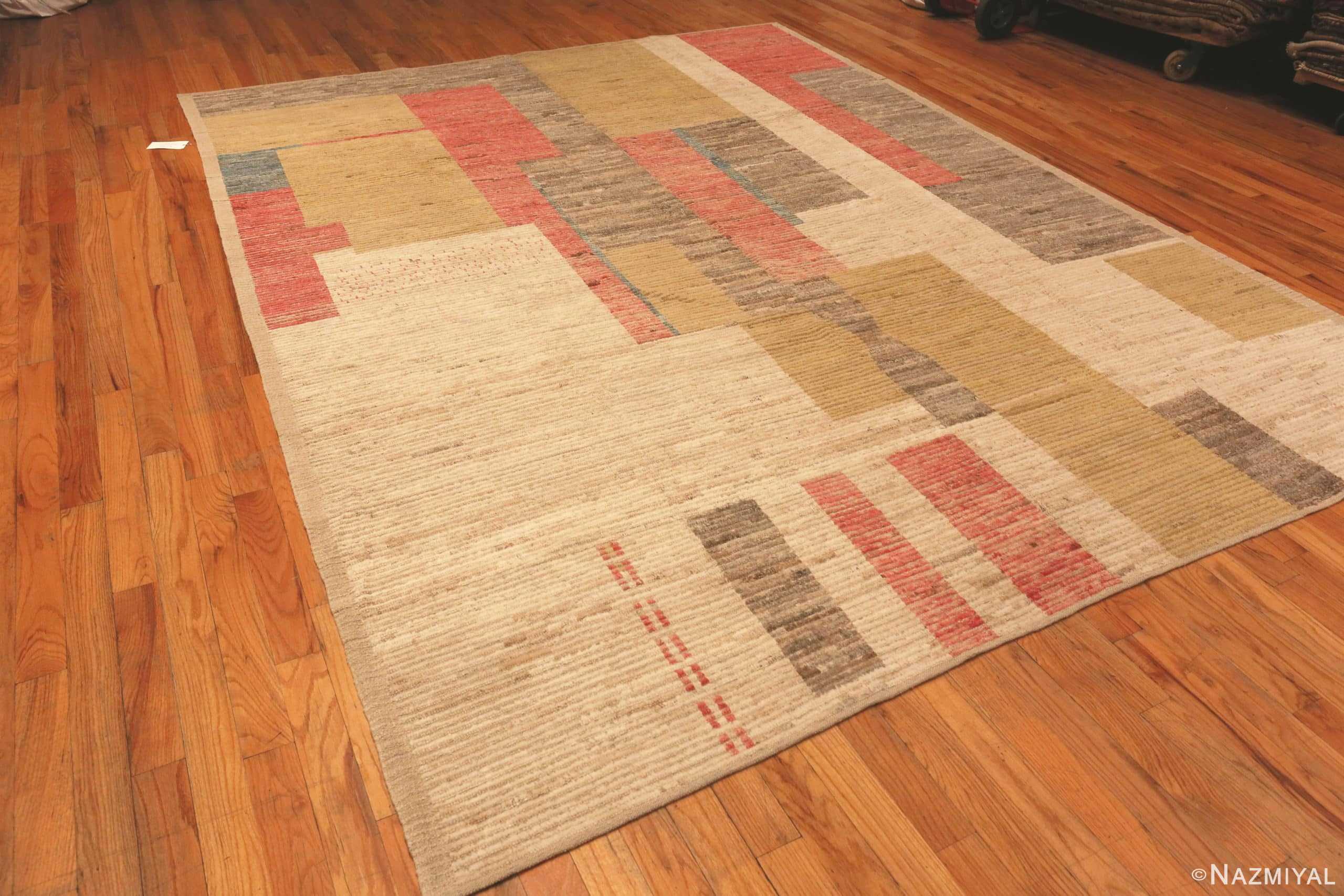 Side Of Colorful Modern Moroccan Area Rug 60997 by Nazmiyal Antique Rugs