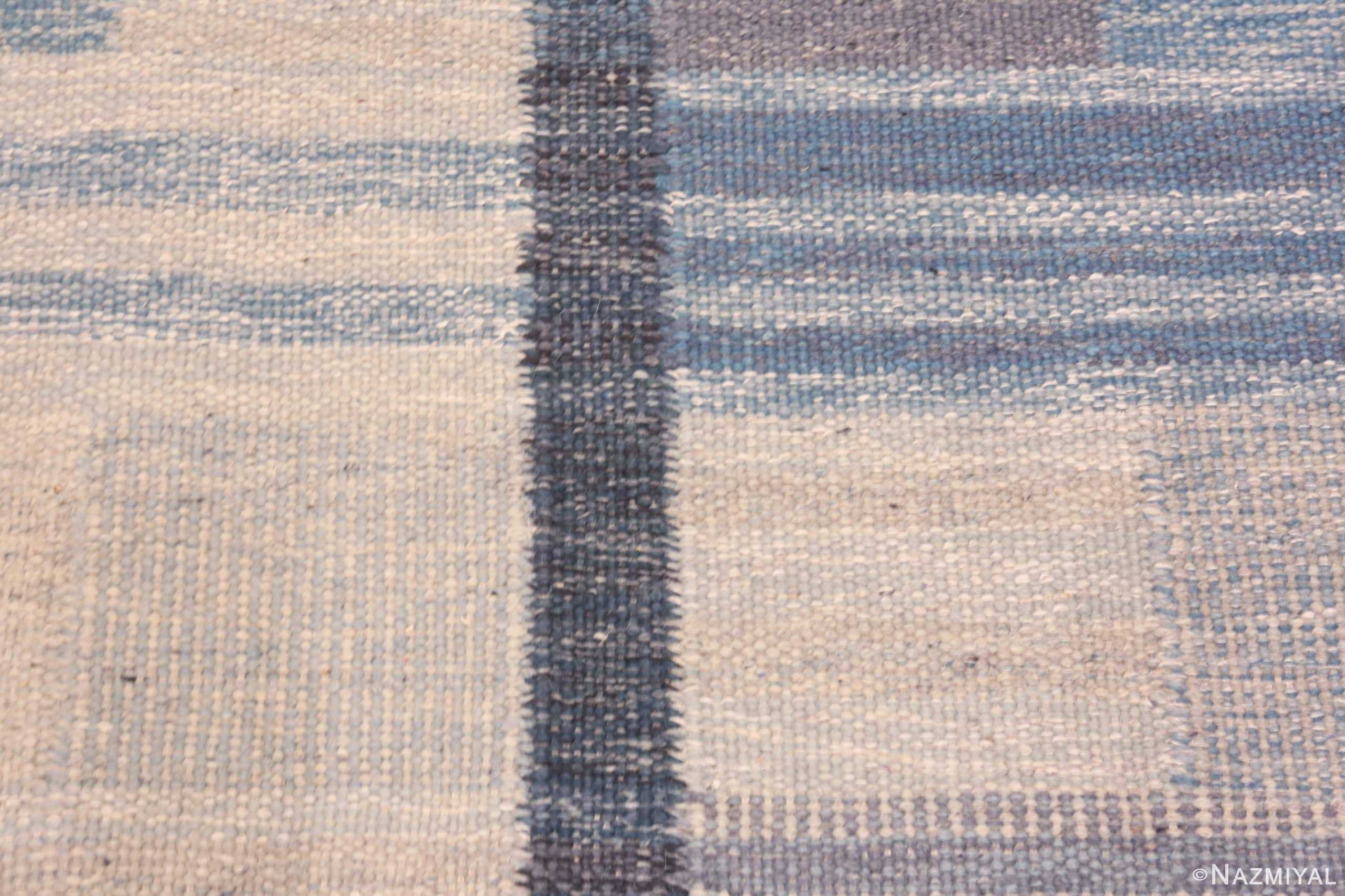 Texture Of Modern Geometric Swedish Inspired Flat Woven Area Rug 60897 by Nazmiyal Antique Rugs
