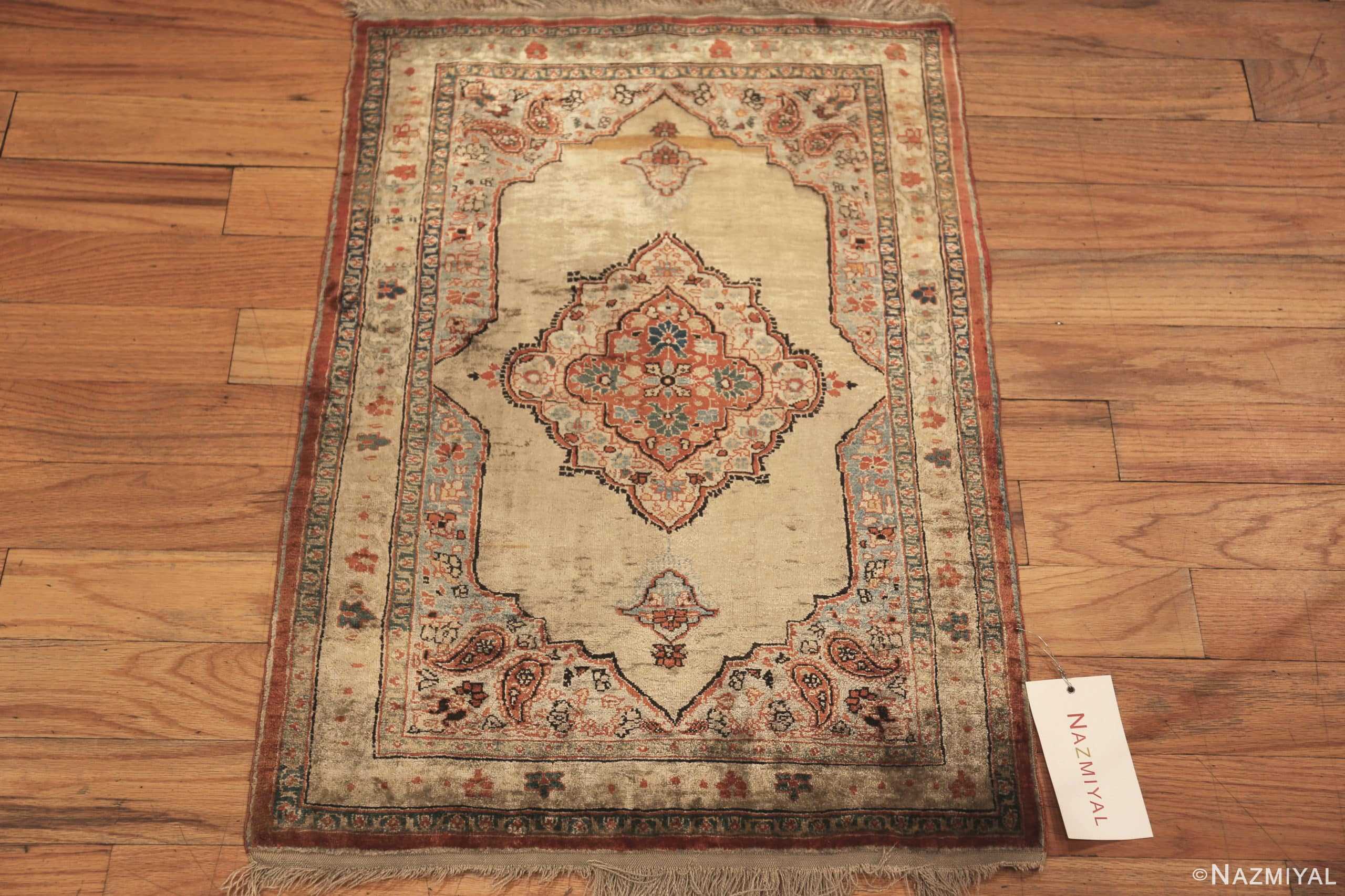 Whole View Of Antique Silk Persian Tabriz Rug 71488 by Nazmiyal Antique Rugs