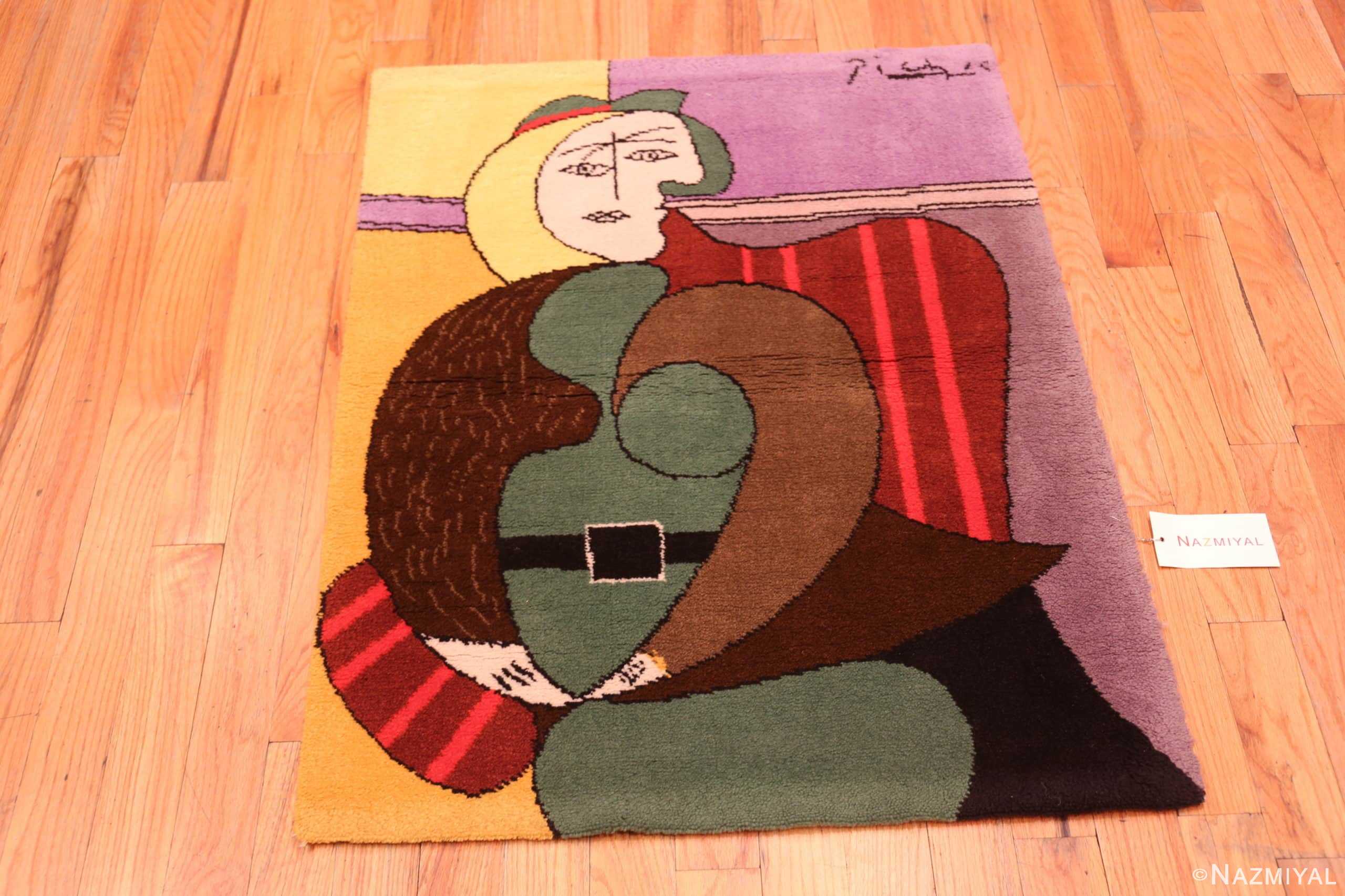 Whole View Of Vintage Pablo Picasso Scandinavian Art Rug 71499 by Nazmiyal Antique Rugs