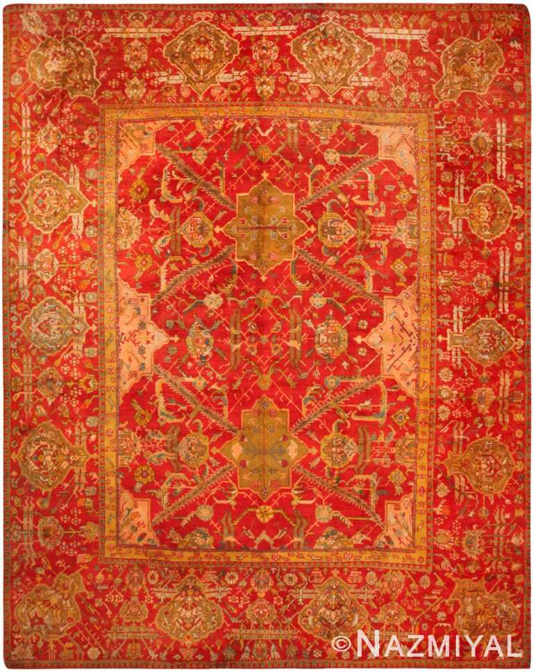 Large Antique Oushak Rug 71413 by Nazmiyal Antique Rugs