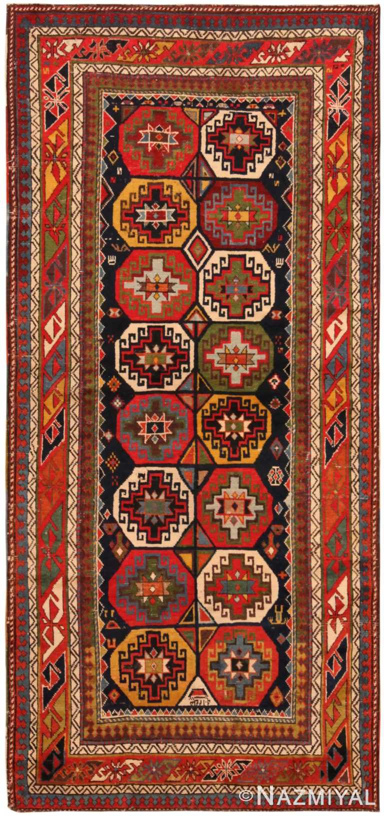 Antique Caucasian Kazak Rug 6112 by Nazmiyal Antique Rugs