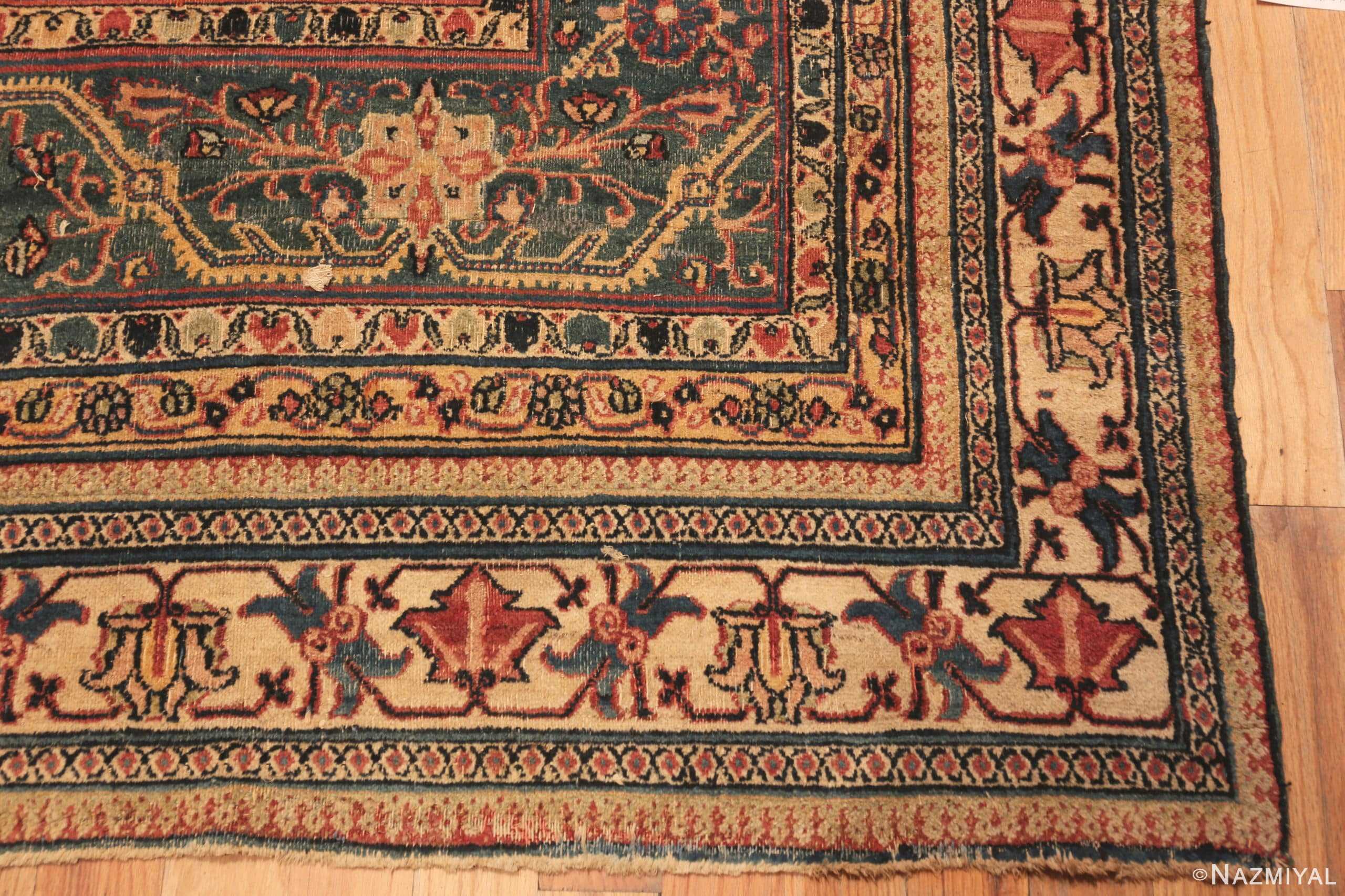 Corner Of Large Antique Khorassan Doroksh Persian Rug 71505 by Nazmiyal Antique Rugs