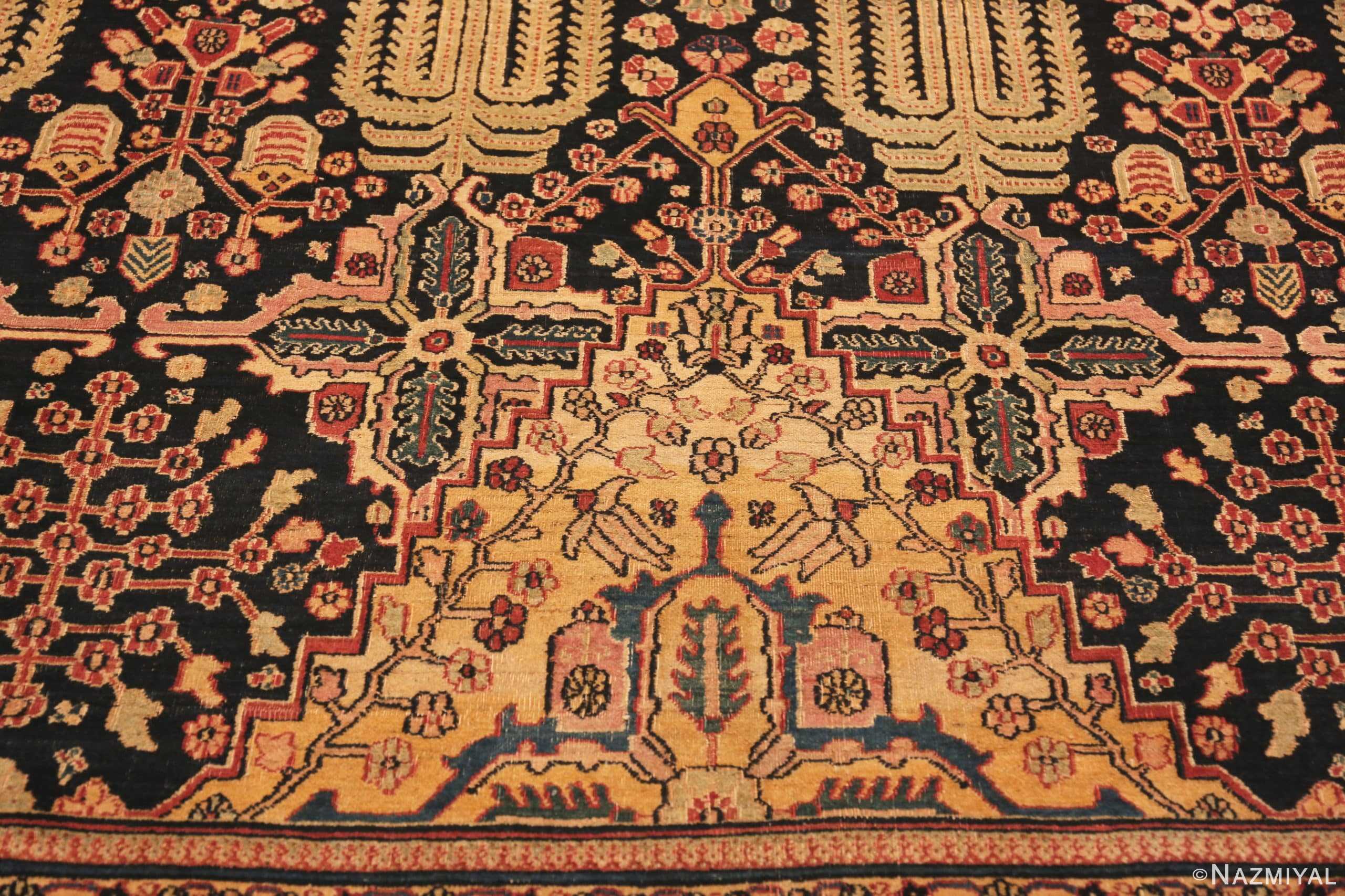 Detail Of Large Antique Khorassan Doroksh Persian Rug 71505 by Nazmiyal Antique Rugs