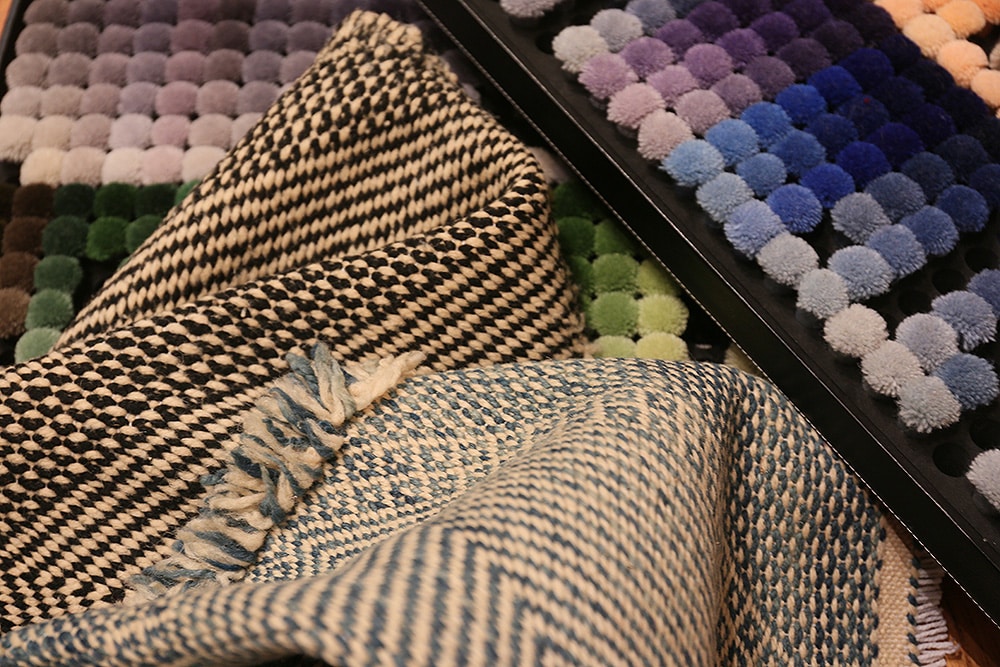 Checkers Natural Woven Wool Custom Rug