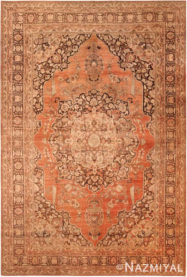 Large Antique Persian Tabriz Area Rug 71721 by Nazmiyal Antique Rugs