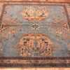 Whole View Of Blue Background Antique Turkish Oushak Square Rug 71641 by Nazmiyal Antique Rugs