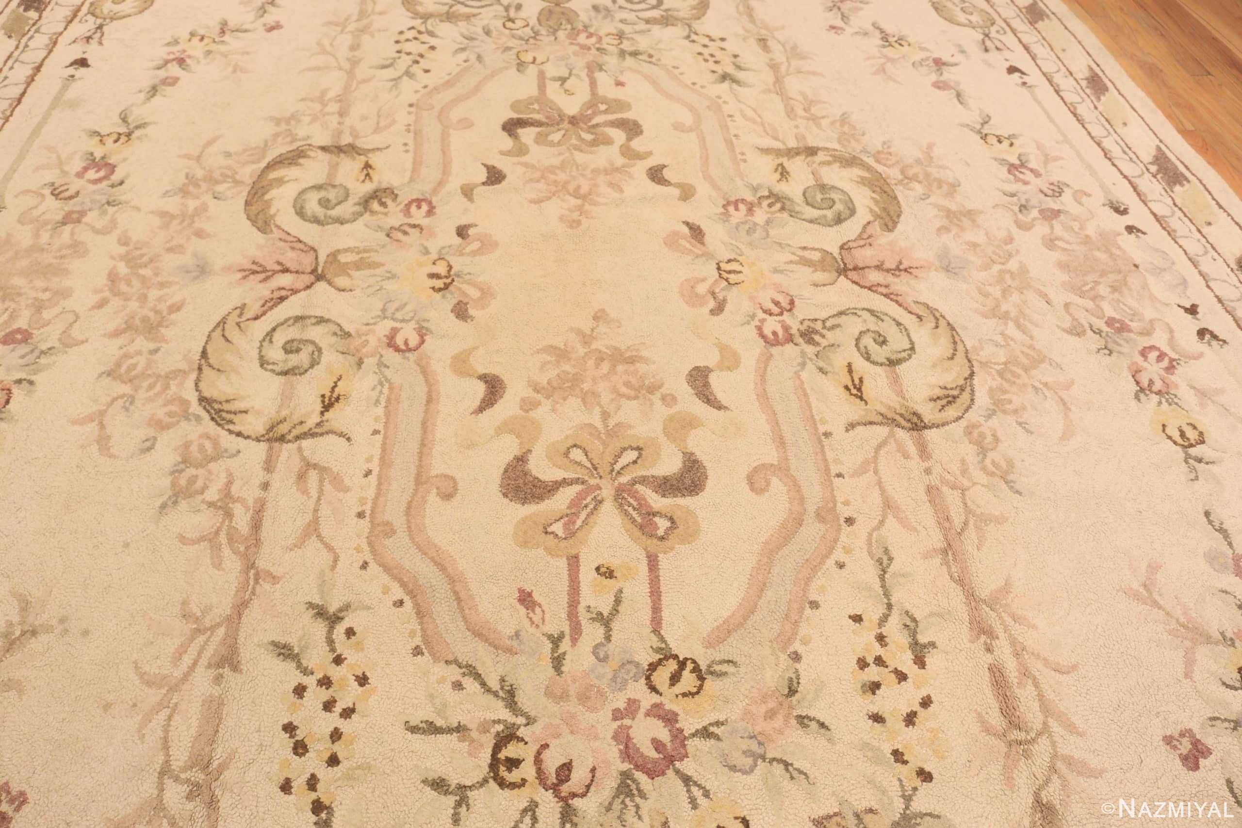 Detail Of Large Antique American Hooked Rug 50315 by Nazmiyal Antique Rugs
