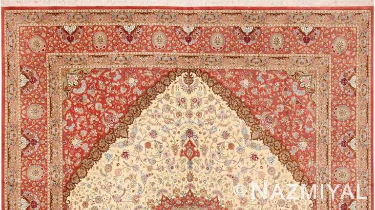 Are Oriental Rugs Out Of Style In 2022 Is An Oriental Rug Stylish   Details Fine Floral Medallion Vintage Persian Silk Qum Rug 70244 Nazmiyal 768x431 