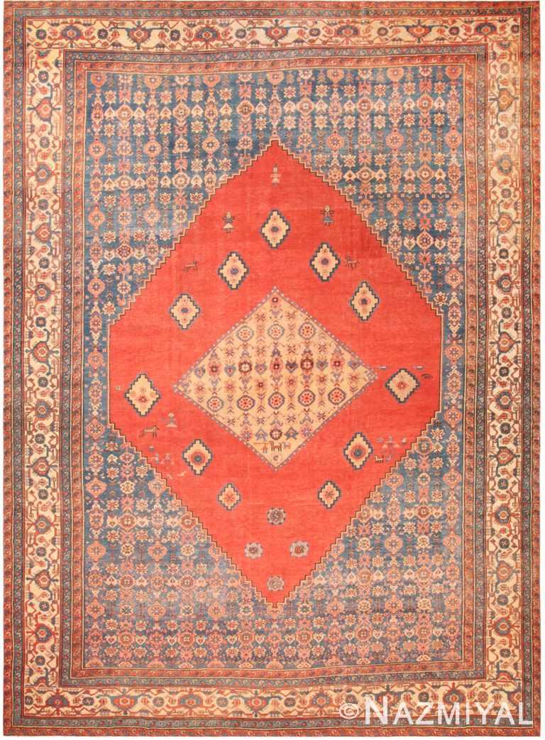 Large Antique Persian Bakshaish Rug 71764 by Nazmiyal Antique Rugs