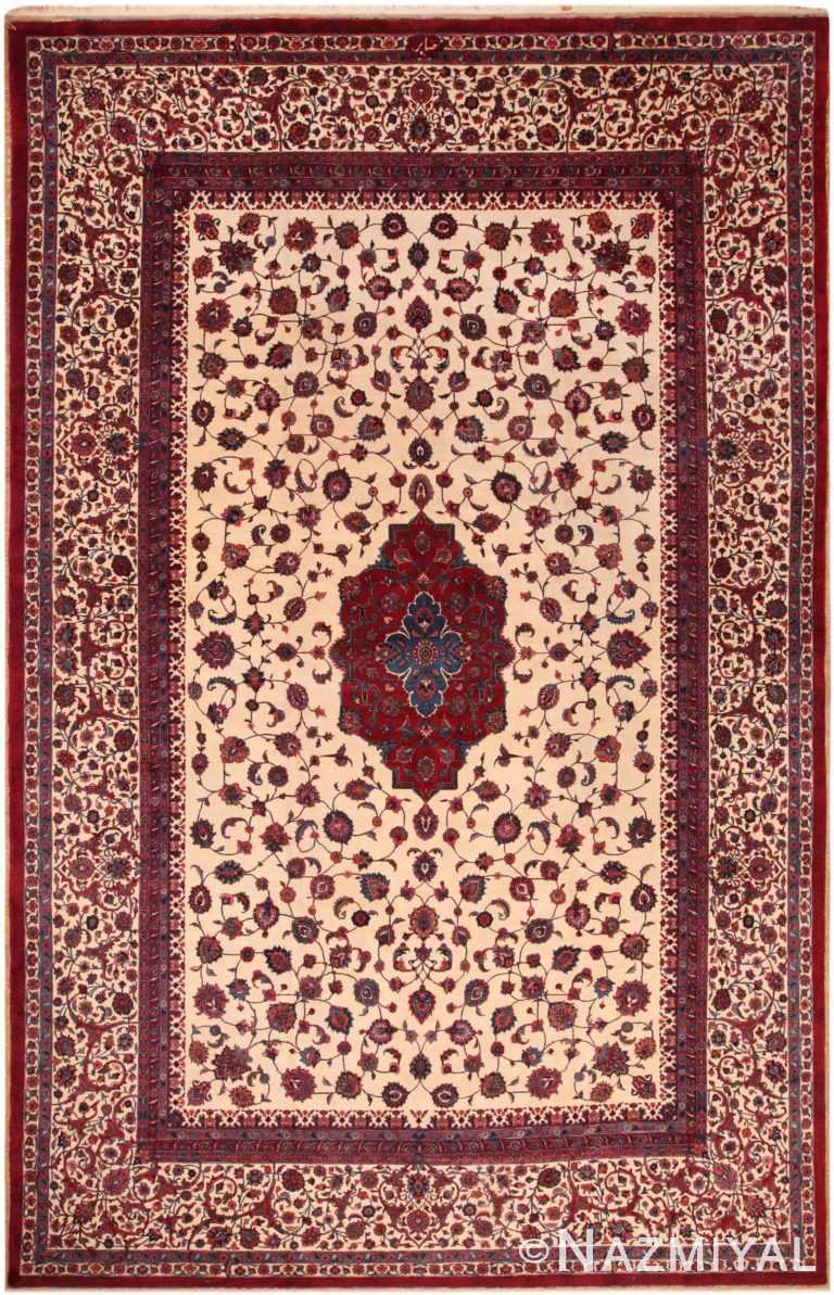 Large Vintage Persian Mashad Rug Signed "Saber" 71765 by Nazmiyal Antique Rugs