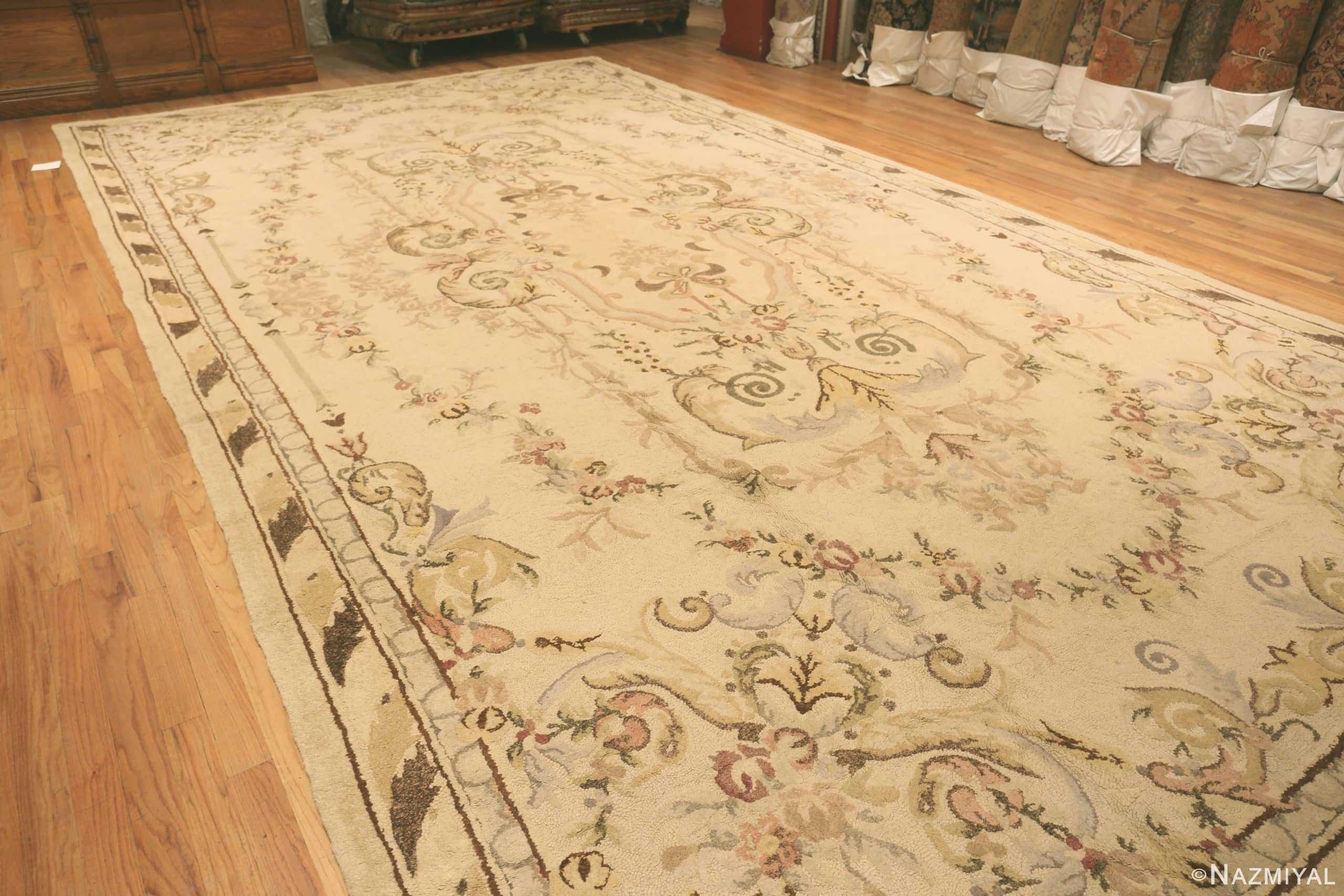 Side Of Large Antique American Hooked Rug 50315 by Nazmiyal Antique Rugs