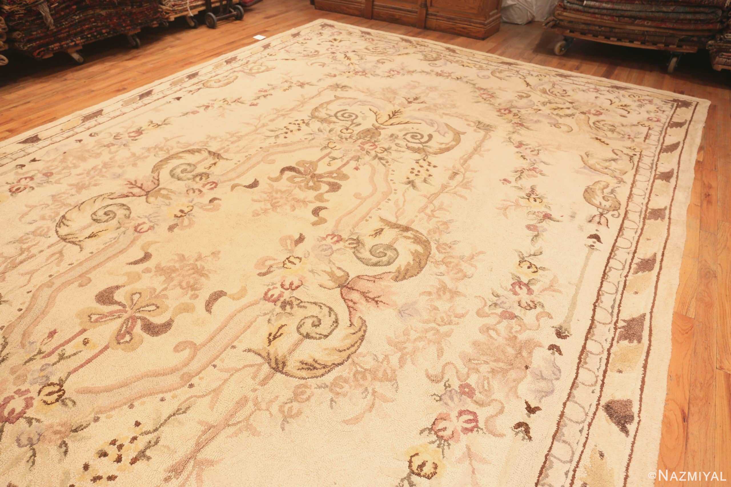 Side Of Large Antique American Hooked Rug 50315 by Nazmiyal Antique Rugs