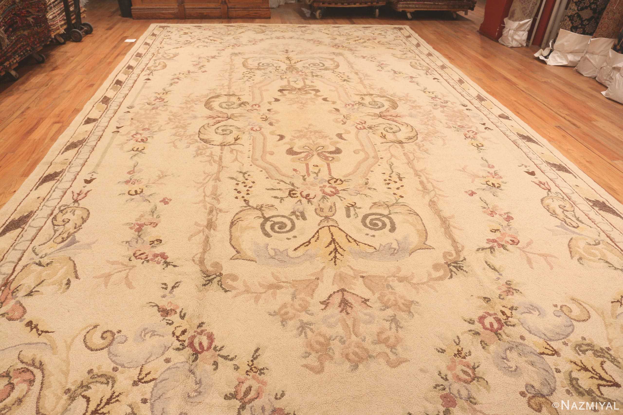 Whole View Of Large Antique American Hooked Rug 50315 by Nazmiyal Antique Rugs