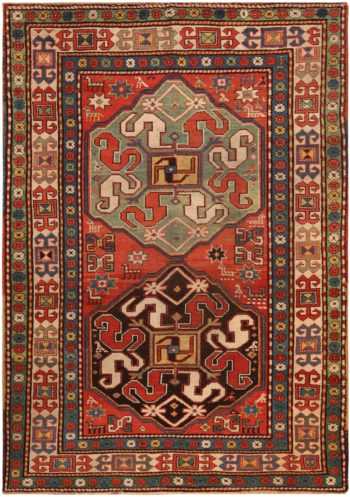 Antique Caucasian Kazak Rug 71812 by Nazmiyal Antique Rugs