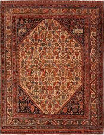 Antique Persian Silk Qashqai Signed Rug 71805 by Nazmiyal Antique Rugs