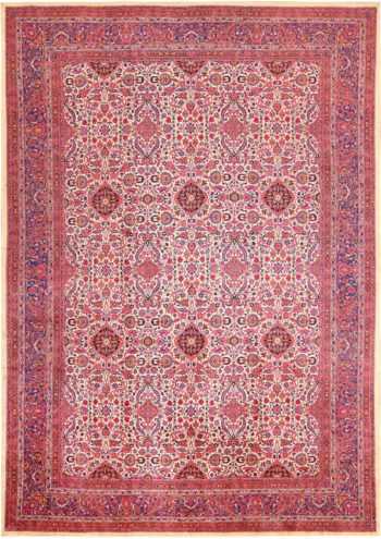 Antique Silk Kashan Persian Area Rug 71817 by Nazmiyal Antique Rugs