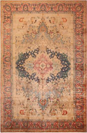 Large Antique Persian Tabriz Area Rug 71774 by Nazmiyal Antique Rugs