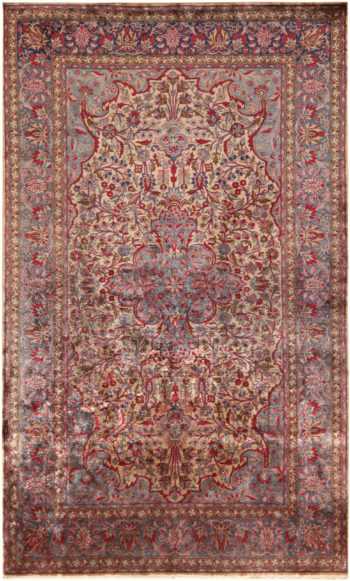 Silk Antique Persian Kashan Rug 71800 by Nazmiyal Antique Rugs