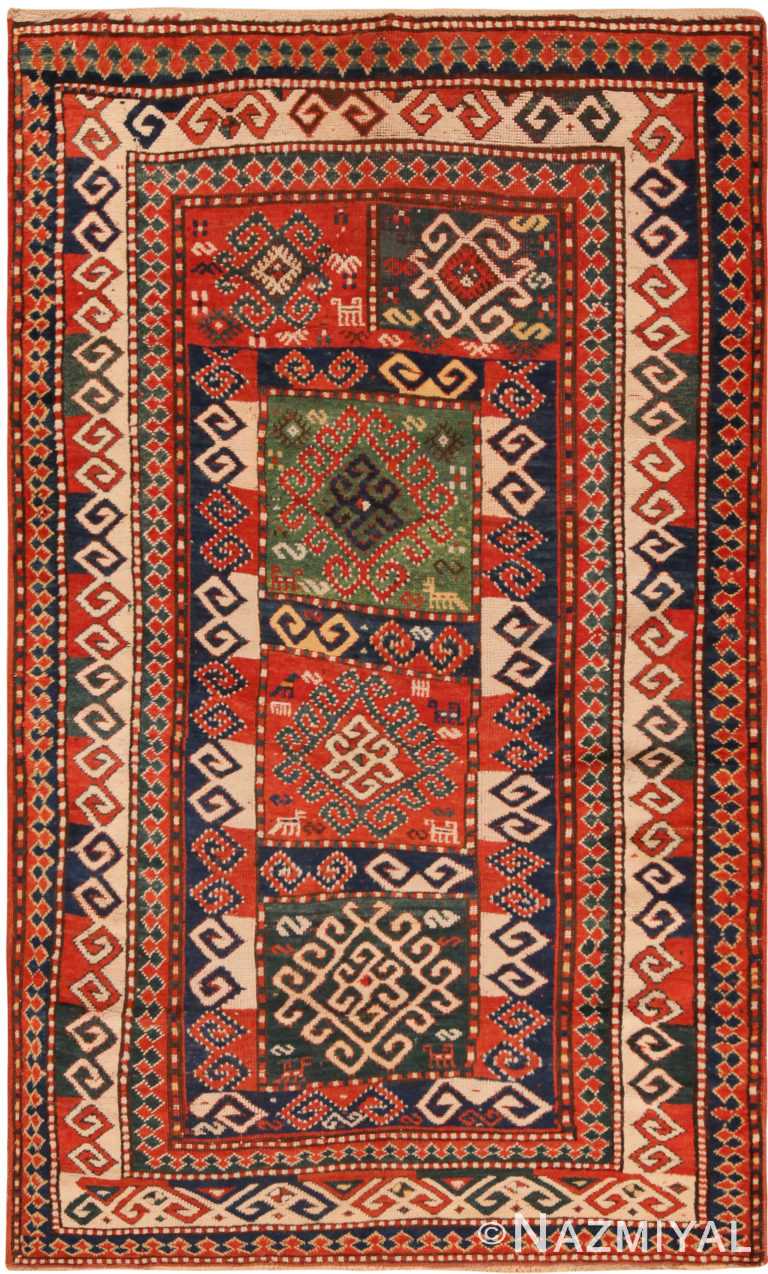 Antique Caucasian Kazak Rug 71799 by Nazmiyal Antique Rugs