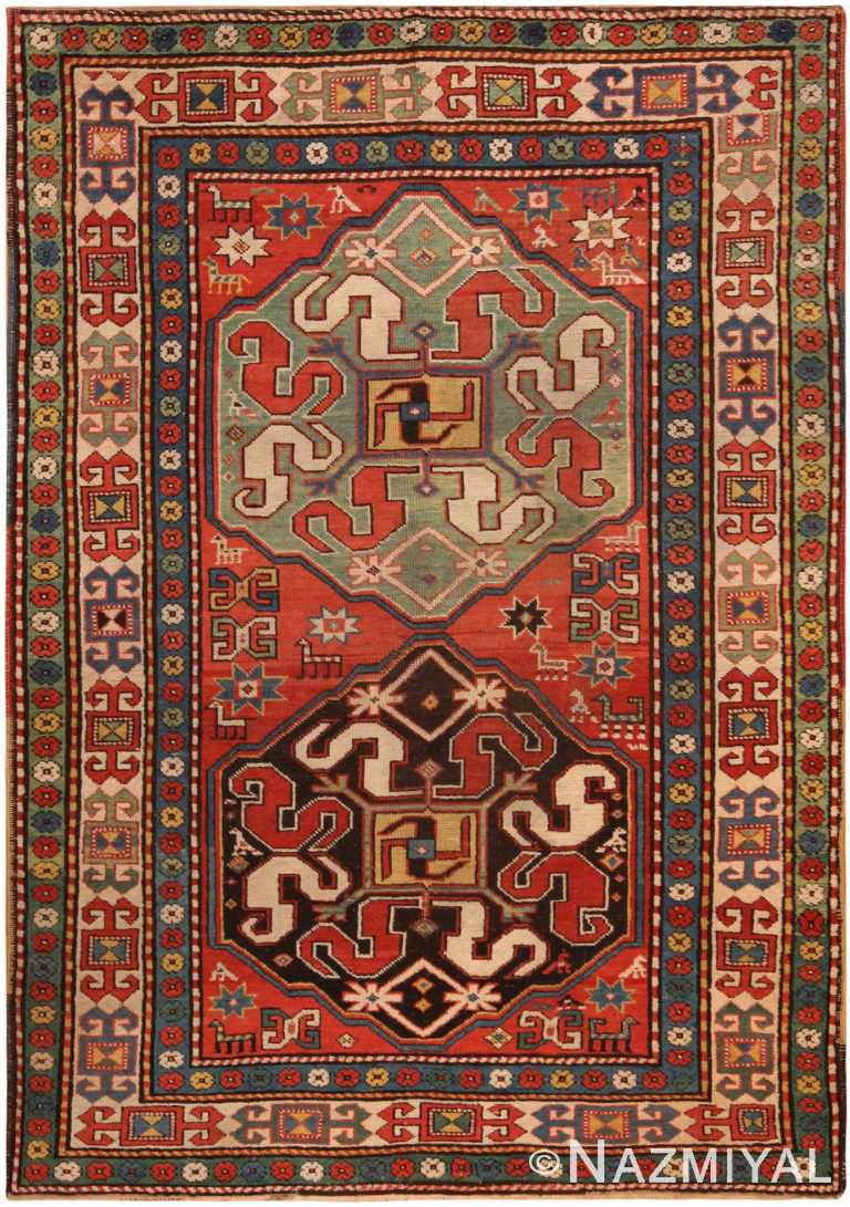 Antique Caucasian Kazak Rug 71812 by Nazmiyal Antique Rugs