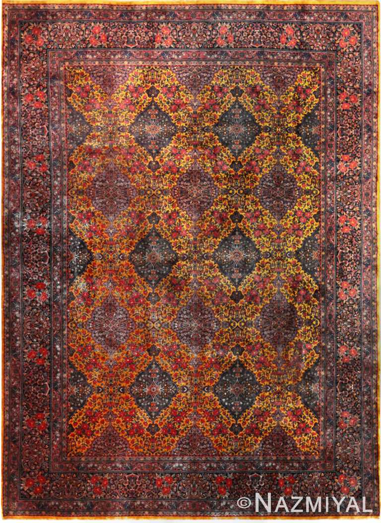 Antique Persian Kashan Area Rug 71763 by Nazmiyal Antique Rugs