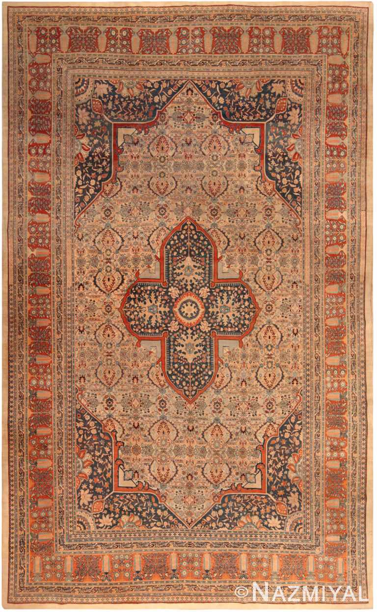 Large Antique Persian Tabriz Haji Jalili Rug 71807 by Nazmiyal Antique Rugs