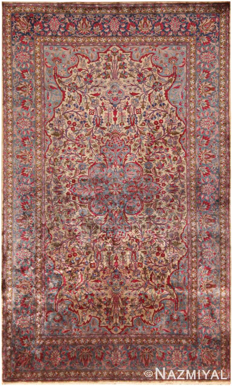Silk Antique Persian Kashan Rug 71800 by Nazmiyal Antique Rugs