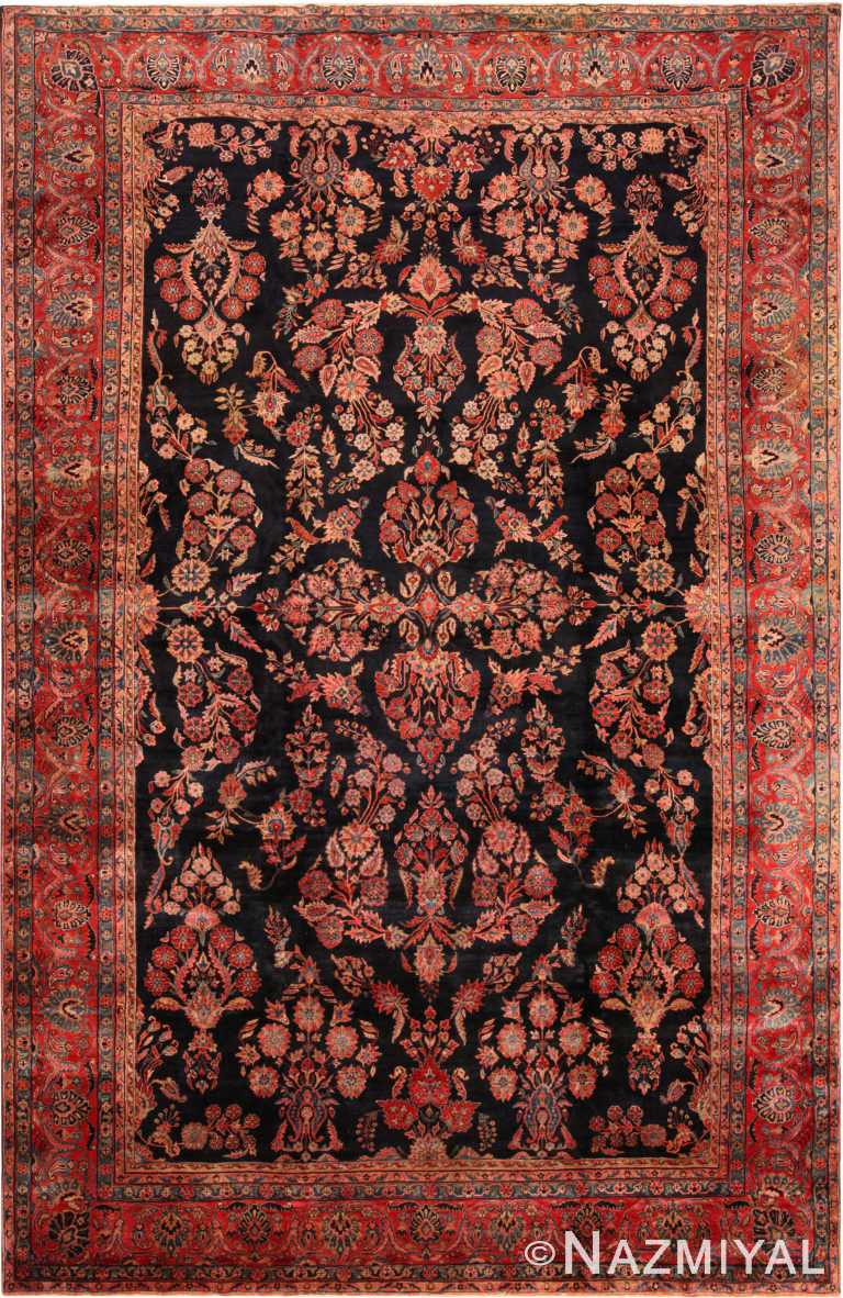 Large Antique Persian Sarouk Rug 71839 by Nazmiyal Antique Rugs