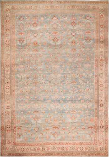 Large Light Blue Background Antique Persian Malayer Rug 71942 by Nazmiyal Antique Rugs