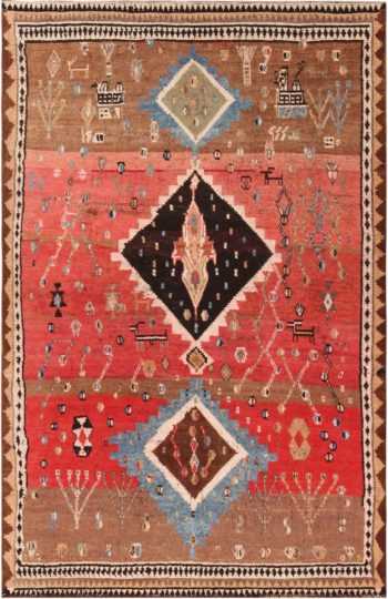 Tribal Vintage Persian Gabbeh Rug 72091 by Nazmiyal Antique Rugs