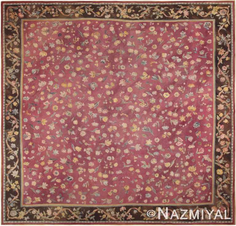 Antique English Needlepoint Floral Rug 71983 by Nazmiyal Antique Rugs