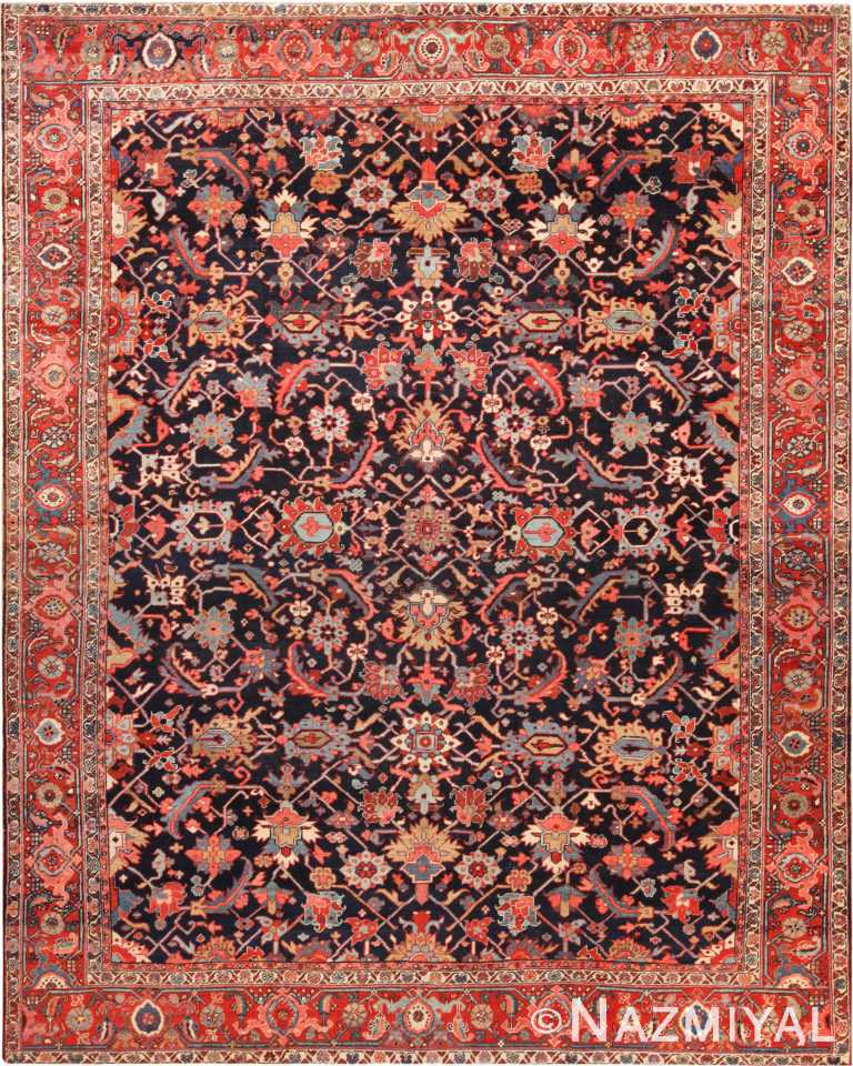 Antique Persian Heriz Area Rug 72099 by Nazmiyal Antique Rugs