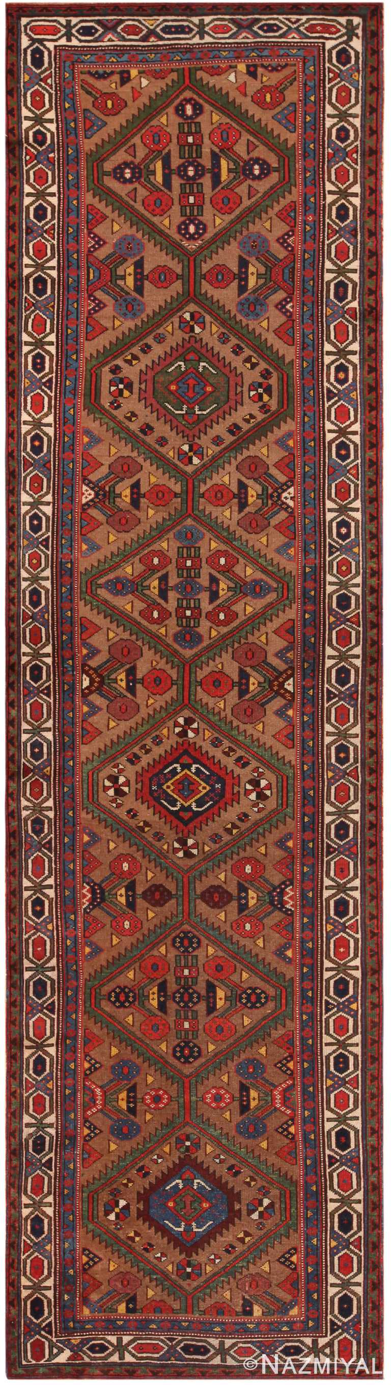 Antique Persian Serab Geometric Runner Rug 72049 by Nazmiyal Antique Rugs