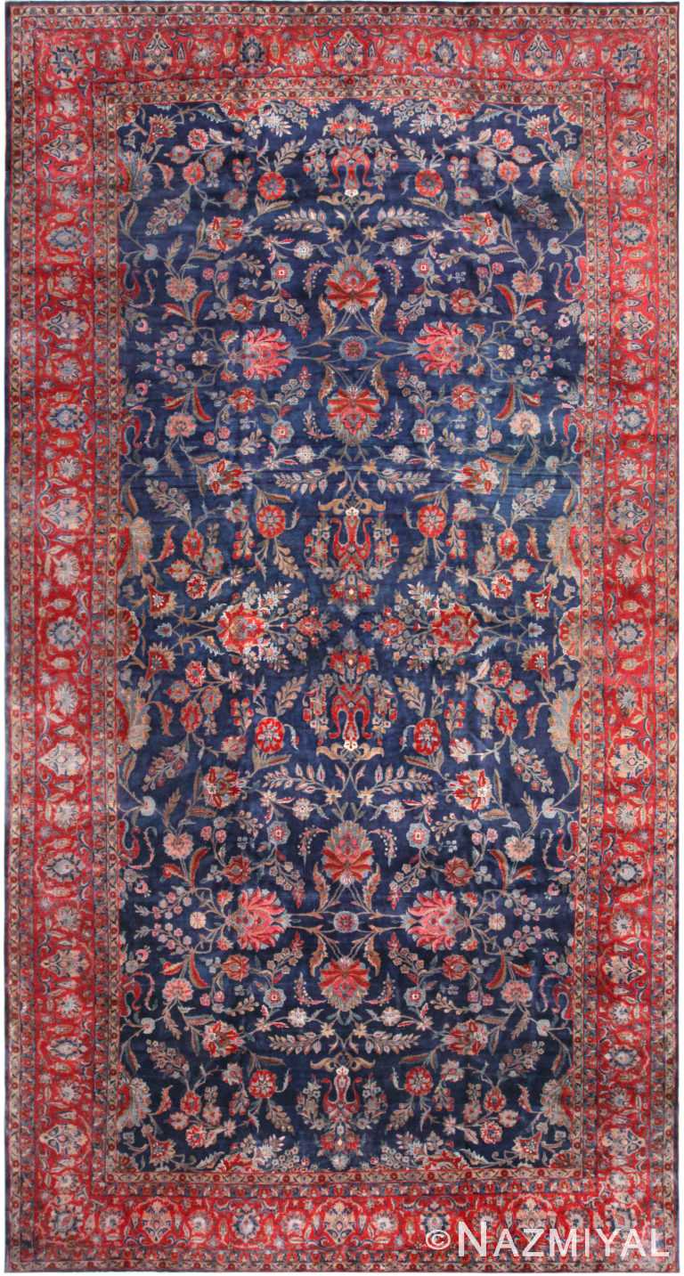 Fine Oversized Antique Persian Kashan Manchester Wool Rug 72080 by Nazmiyal Antique Rugs