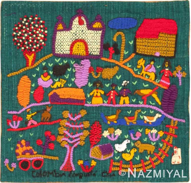 Vintage Colombian Arpillera Embroidery 46453 by Nazmiyal Antique Rugs